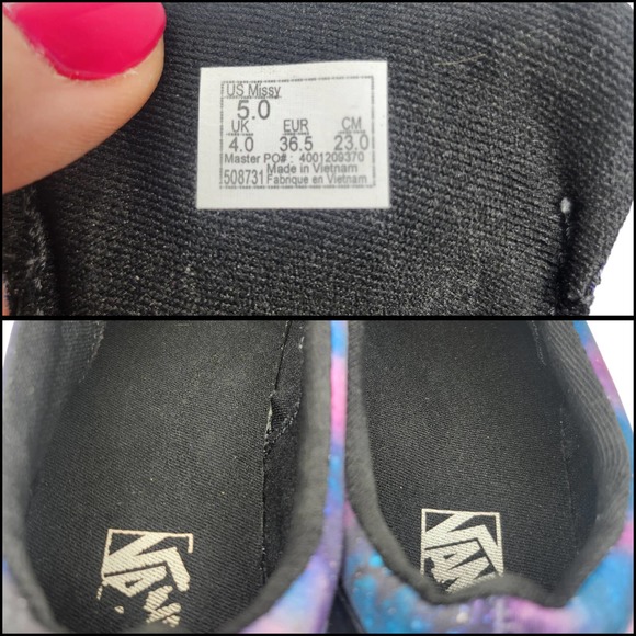 Vans Shoes Juniors 5 Galaxy Space Purple Blue Tie Dye Low Tops Skate Skateboard - Picture 8 of 10